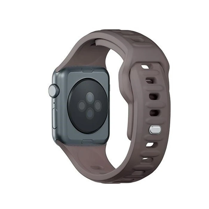 3MK Silicone Watch Strap for Apple Watch 4/5/6/7/8/9/SE/Ultra 42/44/45/49mm brown/taupe