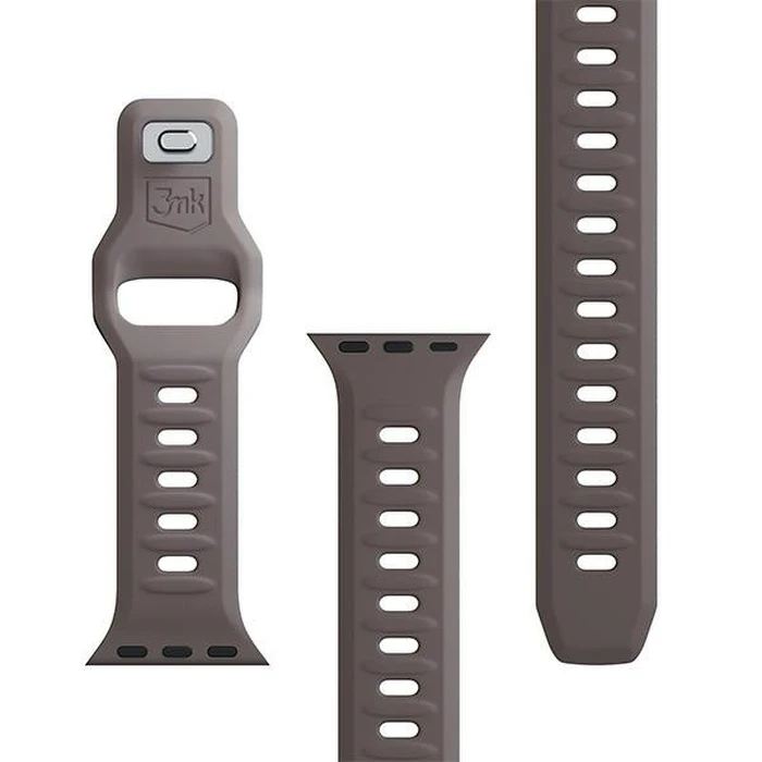 3MK Silicone Watch Strap for Apple Watch 4/5/6/7/8/9/SE/Ultra 42/44/45/49mm brown/taupe