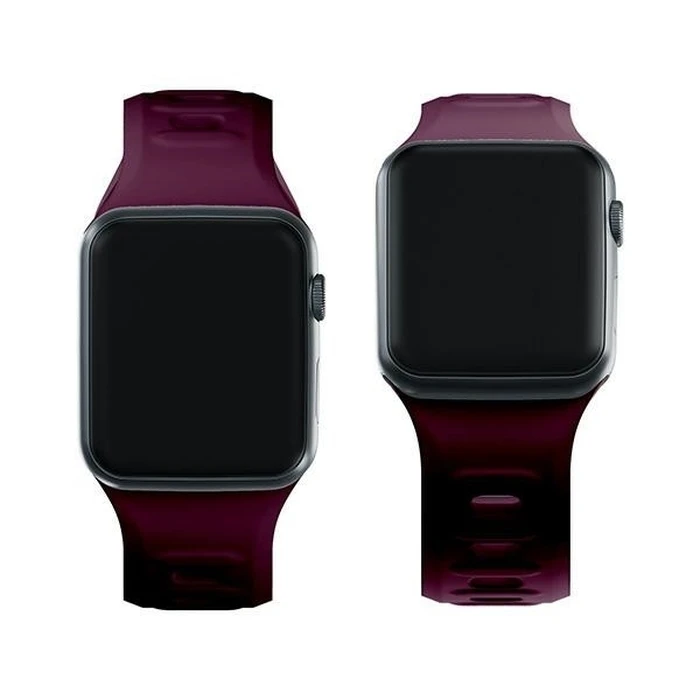 3MK Silicone Watch Strap for Apple Watch 4/5/6/7/SE/8/9/10 40/41/42mm dark purple/mulberry