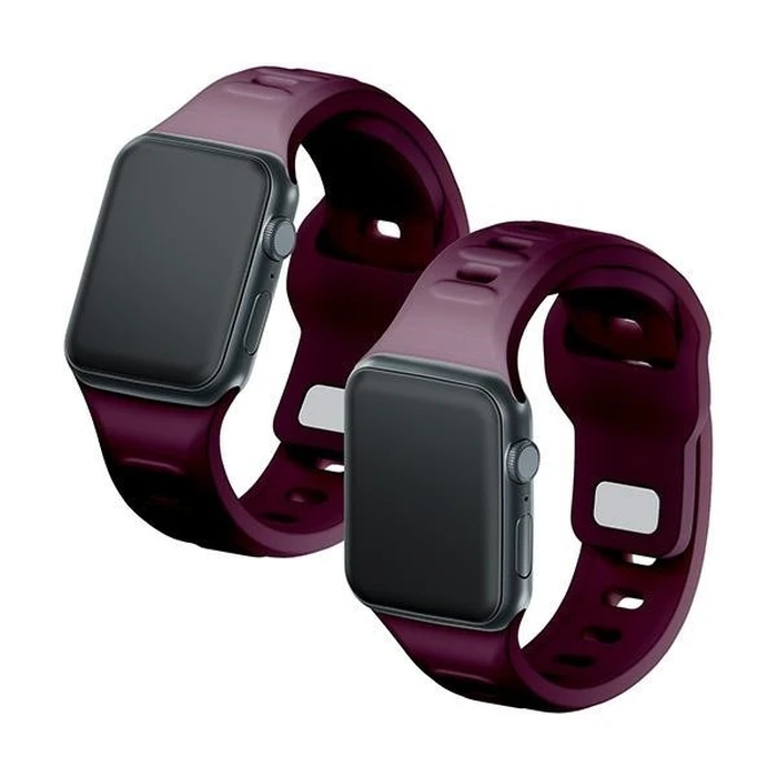 3MK Silicone Watch Strap for Apple Watch 4/5/6/7/SE/8/9/10 40/41/42mm dark purple/mulberry