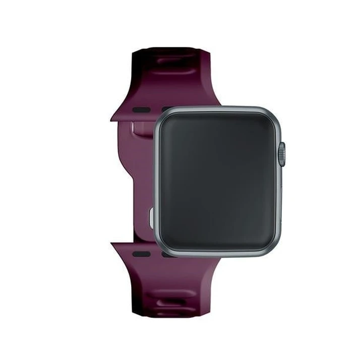 3MK Silicone Watch Strap for Apple Watch 4/5/6/7/8/9/SE/Ultra 42/44/45/49mm dark purple/mulberry