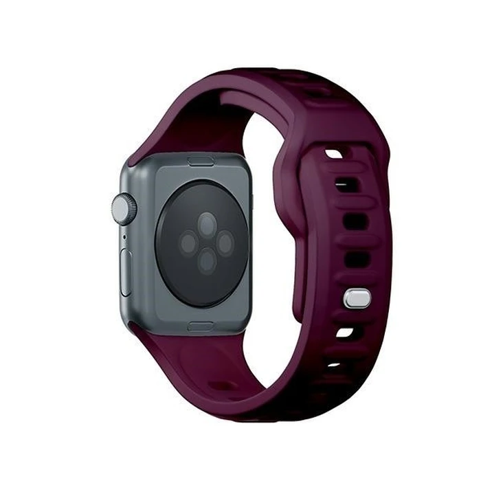 3MK Silicone Watch Strap for Apple Watch 4/5/6/7/8/9/SE/Ultra 42/44/45/49mm dark purple/mulberry
