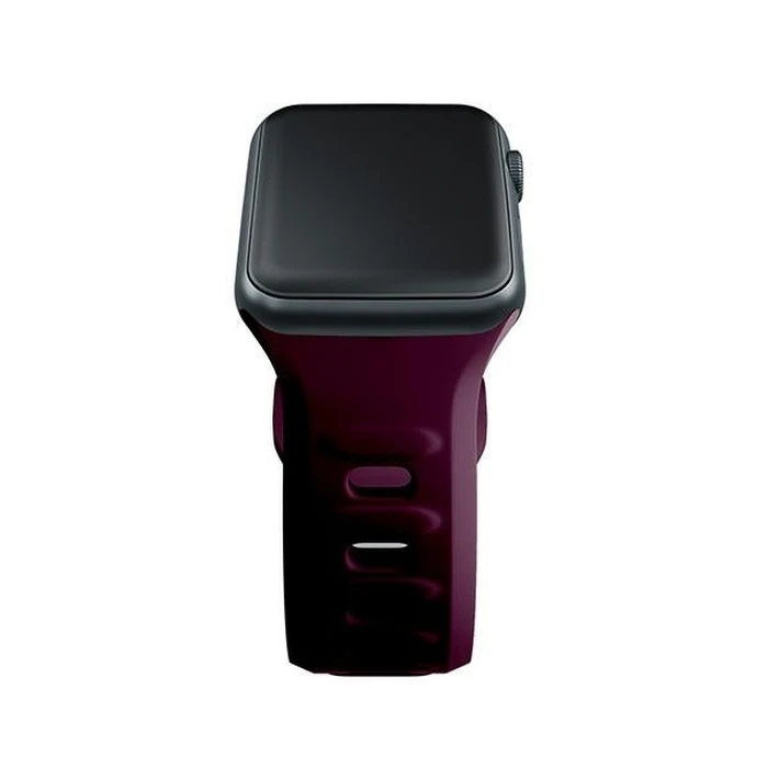 3MK Silicone Watch Strap for Apple Watch 4/5/6/7/8/9/SE/Ultra 42/44/45/49mm dark purple/mulberry