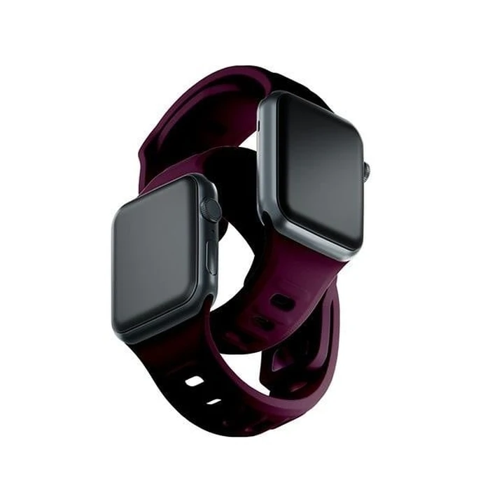 3MK Silicone Watch Strap for Apple Watch 4/5/6/7/8/9/SE/Ultra 42/44/45/49mm dark purple/mulberry