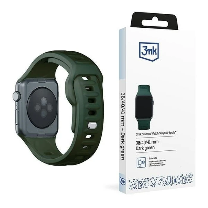 Belt 3MK Silicone Watch Strap Apple Watch 4/5/6/7/SE/8/9/10 40/41/42mm dark green