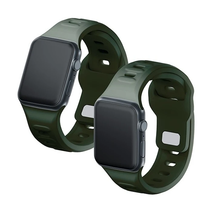 Belt 3MK Silicone Watch Strap Apple Watch 4/5/6/7/SE/8/9/10 40/41/42mm dark green