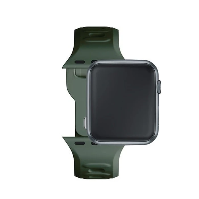 Belt 3MK Silicone Watch Strap Apple Watch 4/5/6/7/SE/8/9/10 40/41/42mm dark green