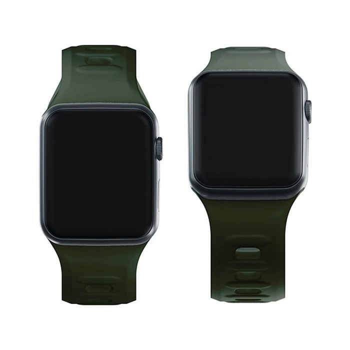 Strap 3MK Silicone Watch Strap Apple Watch 4/5/6/7/8/9/SE/Ultra 42/44/45/49mm dark green