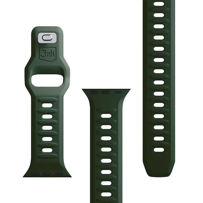 Strap 3MK Silicone Watch Strap Apple Watch 4/5/6/7/8/9/SE/Ultra 42/44/45/49mm dark green