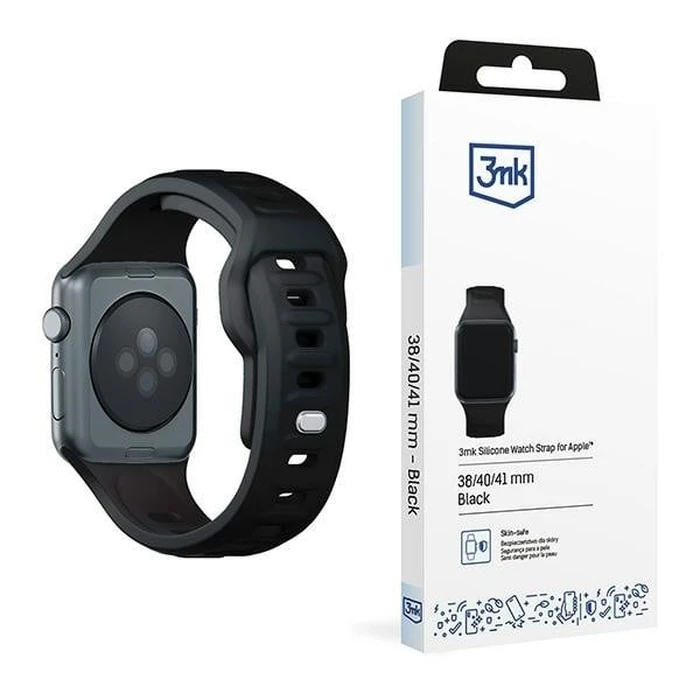 Belt 3MK Silicone Watch Strap Apple Watch 4/5/6/7/SE/8/9/10 40/41/42mm black