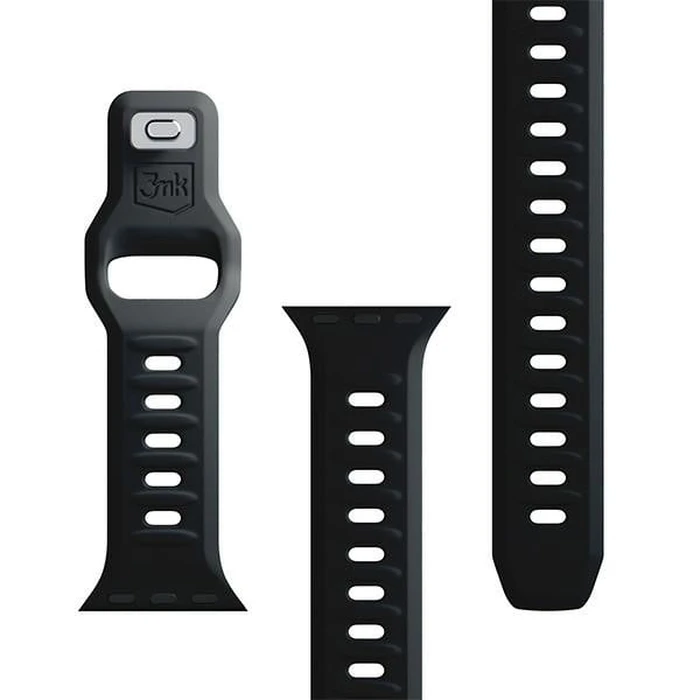 Belt 3MK Silicone Watch Strap Apple Watch 4/5/6/7/SE/8/9/10 40/41/42mm black