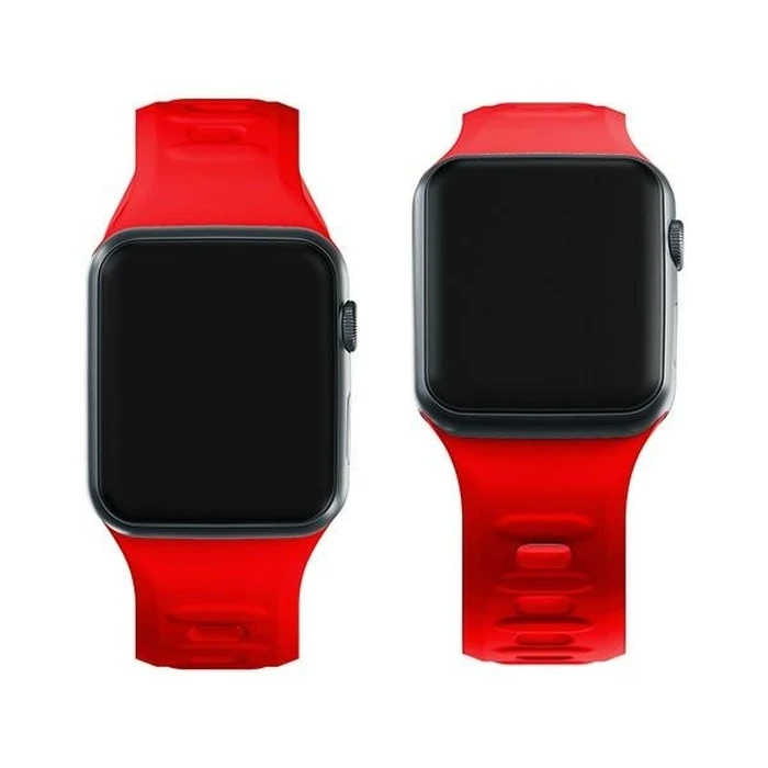 Strap 3MK Silicone Watch Strap Apple Watch 4/5/6/7/SE/8/9/10 40/41/42mm red