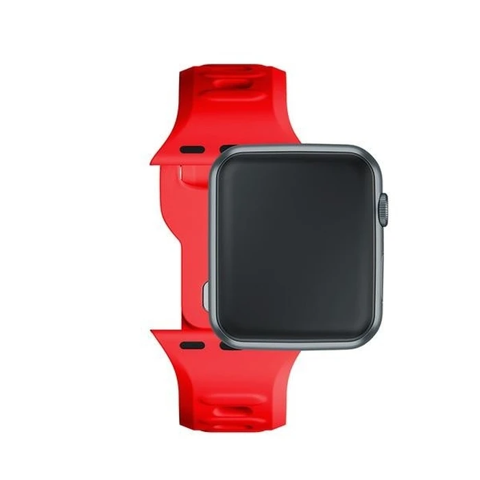 Strap 3MK Silicone Watch Strap Apple Watch 4/5/6/7/SE/8/9/10 40/41/42mm red