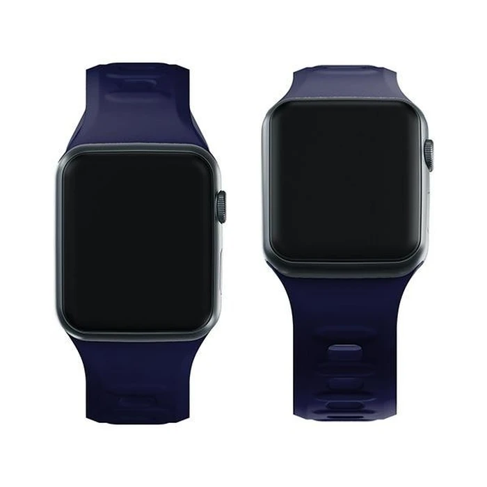 3MK Silicone Watch Strap for Apple Watch 4/5/6/7/SE/8/9/10 40/41/42mm navy/ocean blue