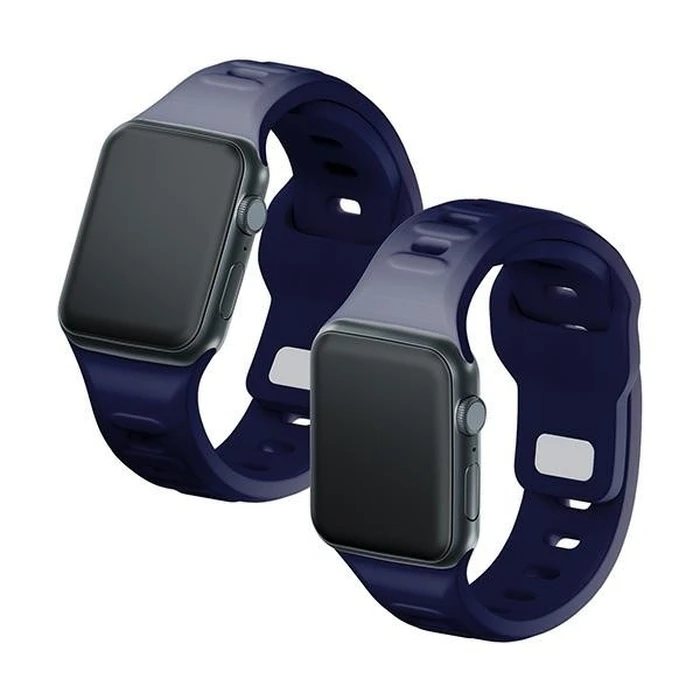 3MK Silicone Watch Strap for Apple Watch 4/5/6/7/SE/8/9/10 40/41/42mm navy/ocean blue