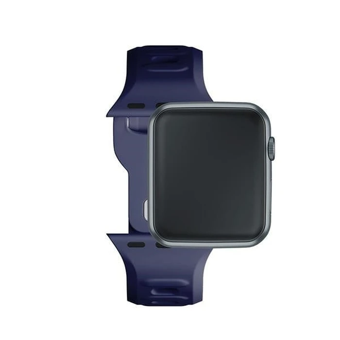 3MK Silicone Watch Strap for Apple Watch 4/5/6/7/SE/8/9/10 40/41/42mm navy/ocean blue