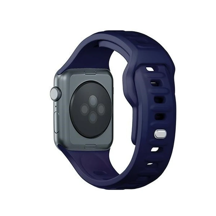 3MK Silicone Watch Strap for Apple Watch 4/5/6/7/SE/8/9/10 40/41/42mm navy/ocean blue