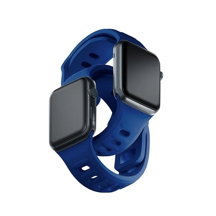 3MK Silicone Watch Strap Apple Watch 4/5/6/7/SE/8/9/10 40/41/42mm blue
