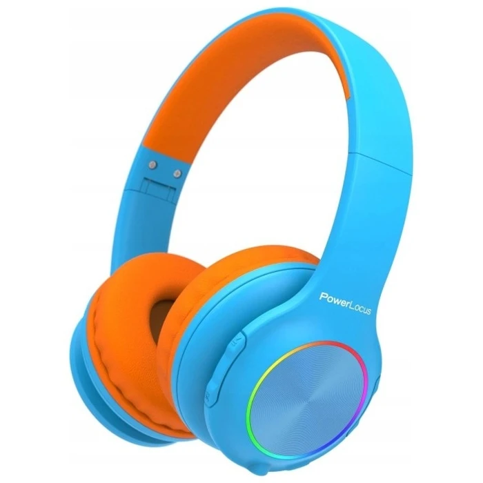 PowerLocus PLED Ασύρματα / Ενσύρματα Παιδικά Over Ear Ακουστικά με 30 ώρες Λειτουργίας Blue/Orange