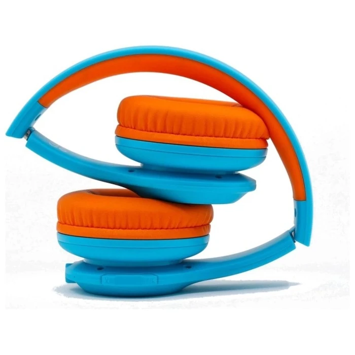PowerLocus PLED Ασύρματα / Ενσύρματα Παιδικά Over Ear Ακουστικά με 30 ώρες Λειτουργίας Blue/Orange
