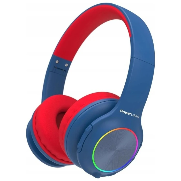 PowerLocus PLED Wireless/Wired Kids Headphones with LED - Blue