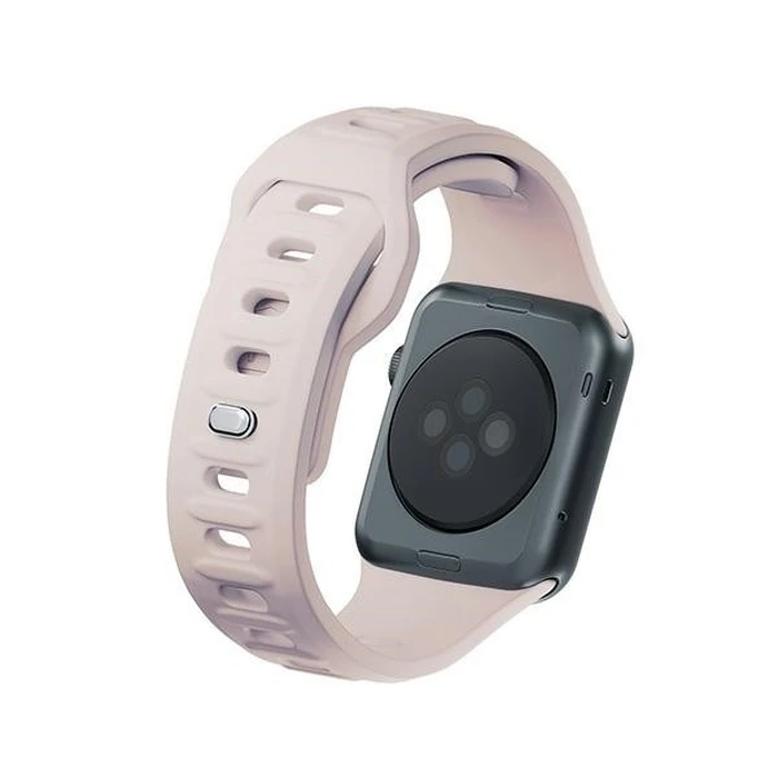 3MK Silicone Watch Strap for Apple Watch 4/5/6/7/SE/8/9/10 40/41/42mm pink-beige/latte