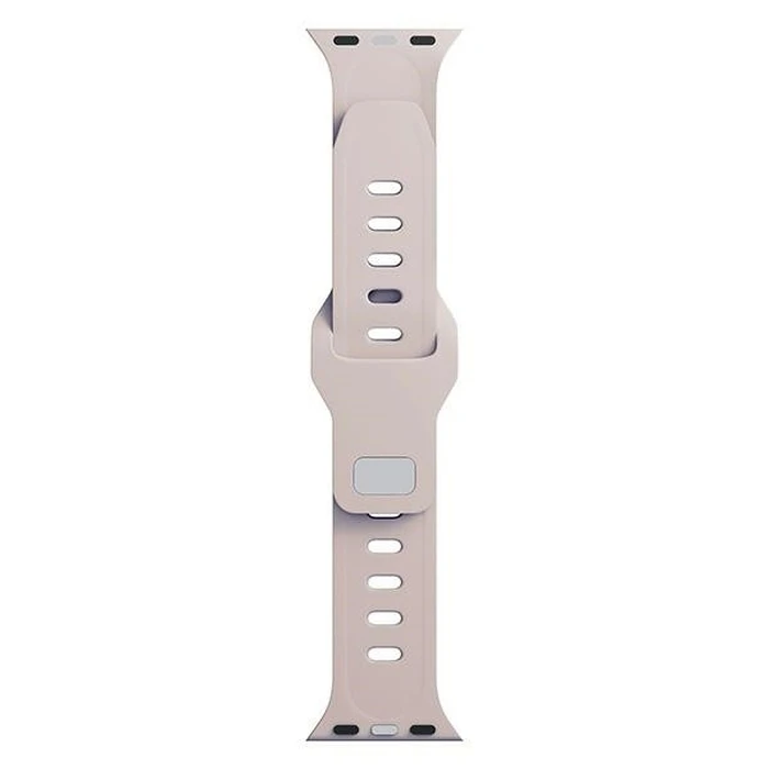 3MK Silicone Watch Strap for Apple Watch 4/5/6/7/SE/8/9/10 40/41/42mm pink-beige/latte