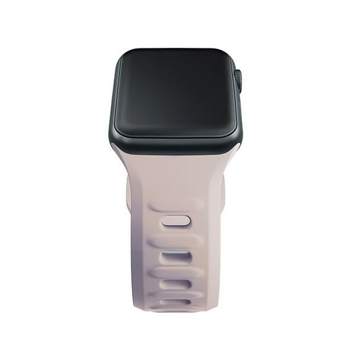 3MK Silicone Watch Strap for Apple Watch 4/5/6/7/SE/8/9/10 40/41/42mm pink-beige/latte