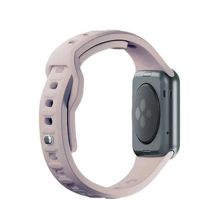 3MK Silicone Watch Strap for Apple Watch 4/5/6/7/8/9/SE/Ultra 42/44/45/49mm pink-beige/latte
