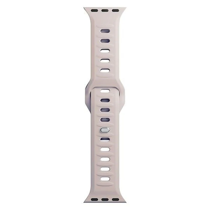 3MK Silicone Watch Strap for Apple Watch 4/5/6/7/8/9/SE/Ultra 42/44/45/49mm pink-beige/latte