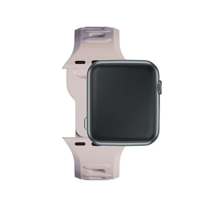 3MK Silicone Watch Strap for Apple Watch 4/5/6/7/8/9/SE/Ultra 42/44/45/49mm pink-beige/latte