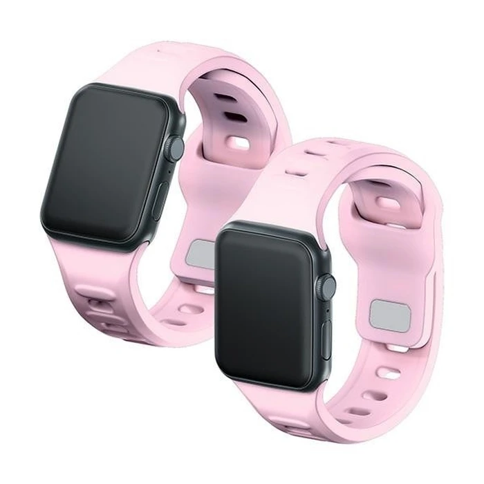 3MK Silicone Watch Strap for Apple Watch 4/5/6/7/SE/8/9/10 40/41/42mm pink/powder pink