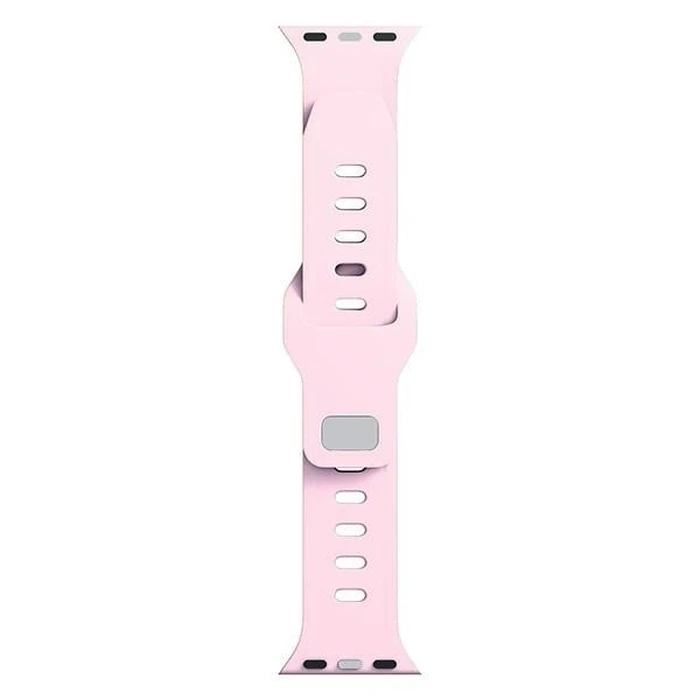 3MK Silicone Watch Strap for Apple Watch 4/5/6/7/SE/8/9/10 40/41/42mm pink/powder pink