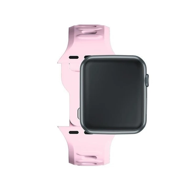 3MK Silicone Watch Strap for Apple Watch 4/5/6/7/SE/8/9/10 40/41/42mm pink/powder pink