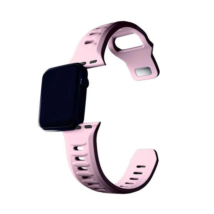 3MK Silicone Watch Strap for Apple Watch 4/5/6/7/SE/8/9/10 40/41/42mm pink/powder pink