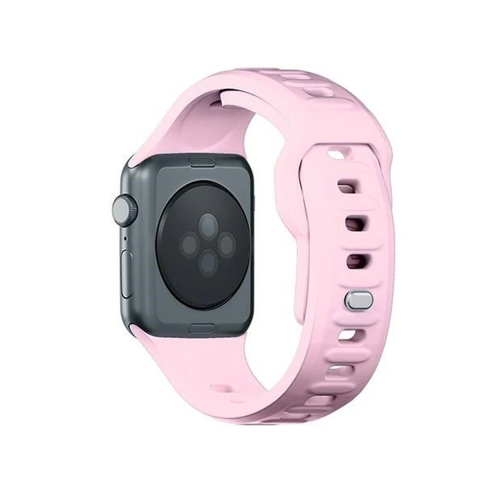 3MK Silicone Watch Strap for Apple Watch 4/5/6/7/SE/8/9/10 40/41/42mm pink/powder pink
