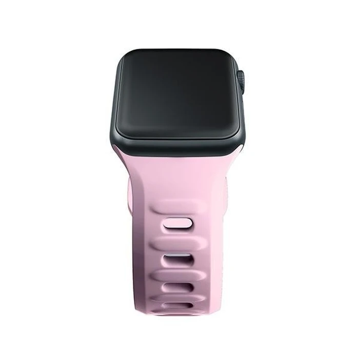 3MK Silicone Watch Strap for Apple Watch 4/5/6/7/SE/8/9/10 40/41/42mm pink/powder pink