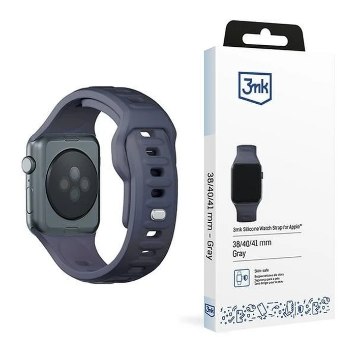Strap 3MK Silicone Watch Strap Apple Watch 4/5/6/7/SE/8/9/10 40/41/42mm grey