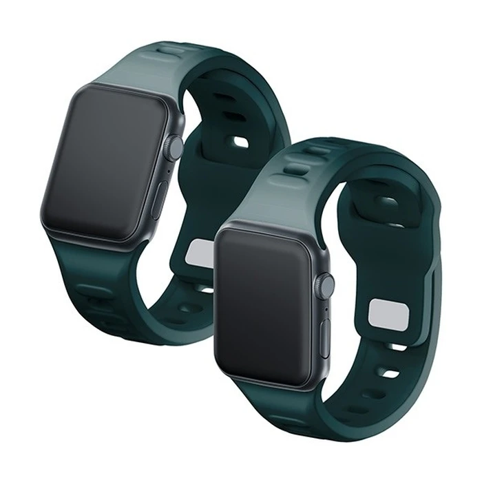 3MK Silicone Watch Strap for Apple Watch 4/5/6/7/SE/8/9/10 40/41/42mm green/evergreen