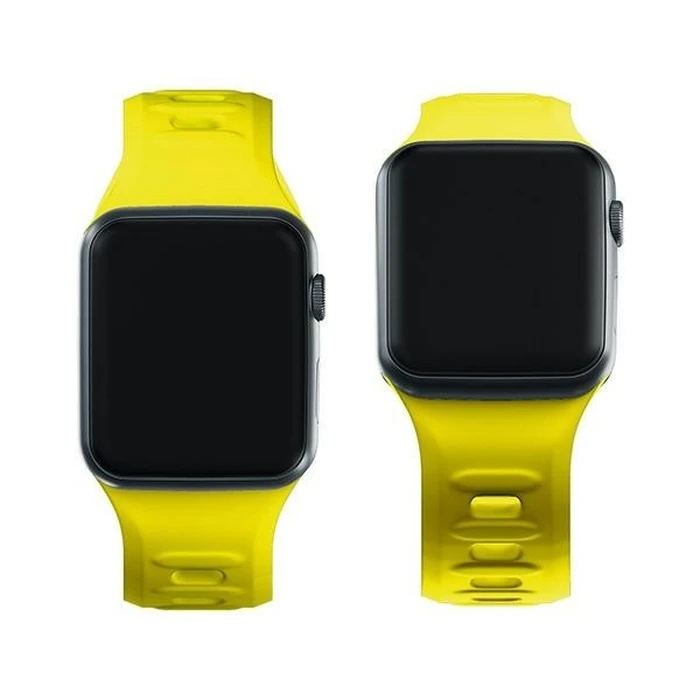 3MK Silicone Watch Strap for Apple Watch 4/5/6/7/SE/8/9/10 40/41/42mm yellow