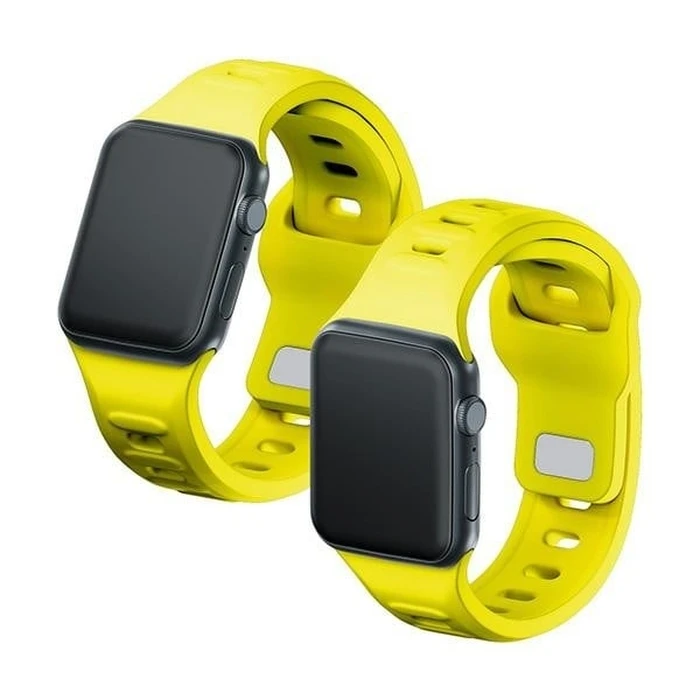 3MK Silicone Watch Strap for Apple Watch 4/5/6/7/SE/8/9/10 40/41/42mm yellow