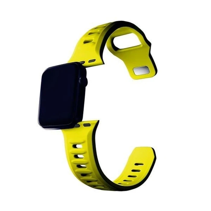 3MK Silicone Watch Strap for Apple Watch 4/5/6/7/SE/8/9/10 40/41/42mm yellow