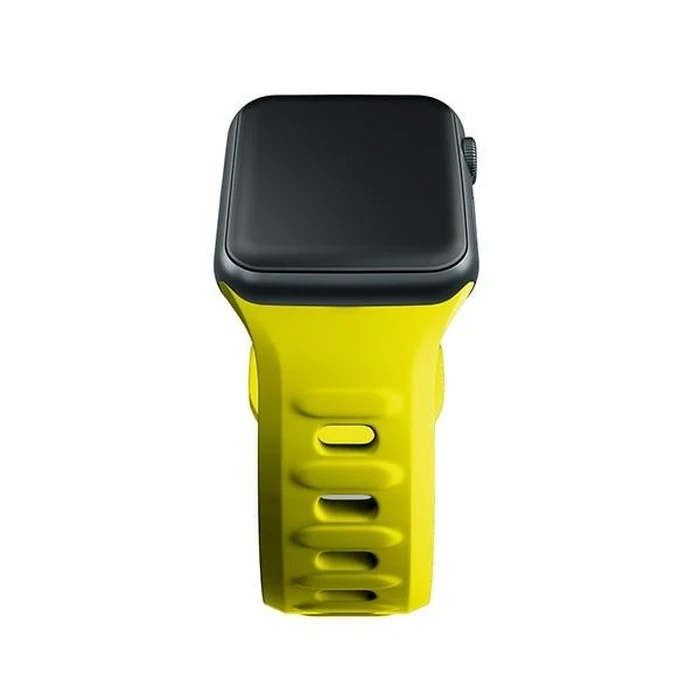 3MK Silicone Watch Strap for Apple Watch 4/5/6/7/SE/8/9/10 40/41/42mm yellow