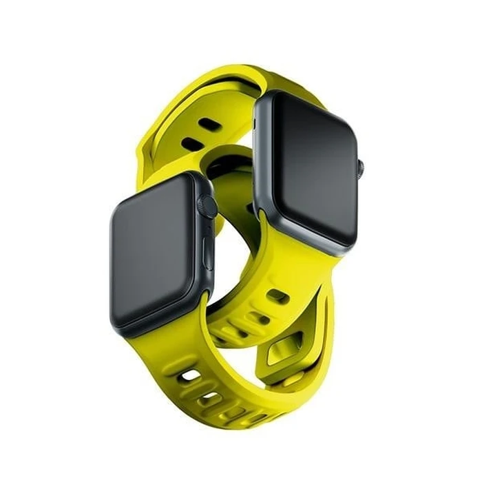 3MK Silicone Watch Strap for Apple Watch 4/5/6/7/SE/8/9/10 40/41/42mm yellow