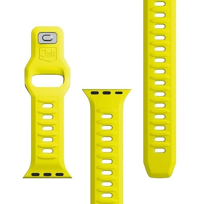 3MK Silicone Watch Strap for Apple Watch 4/5/6/7/SE/8/9/10 40/41/42mm yellow