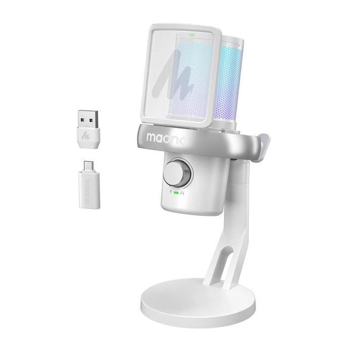 Maono DM40 Pro Electret Μικρόφωνο Επιτραπέζιο σε Λευκό Χρώμα