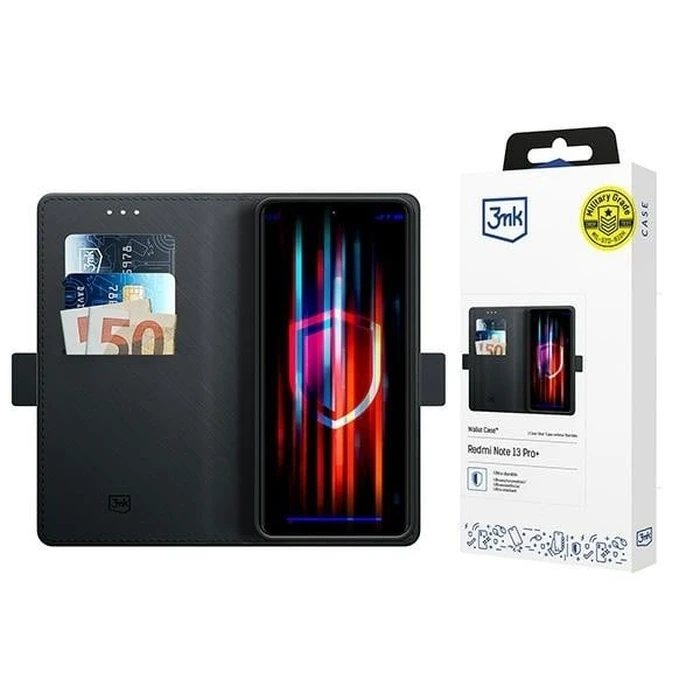 3MK Wallet Case Redmi Note 13 Pro+ Plus black