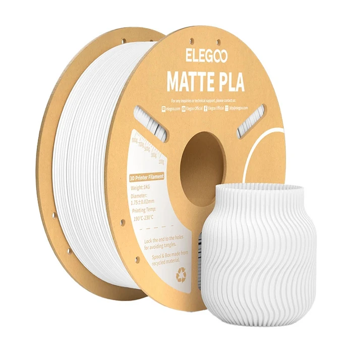 Elegoo PLA 3D Printer Filament 1.75mm White 1kg Spool (50.203.0251)