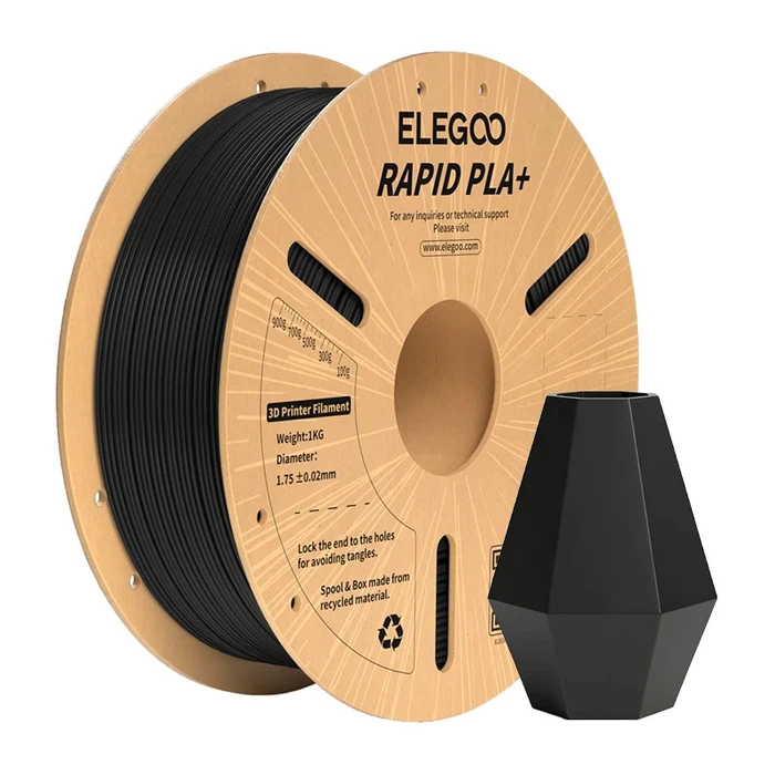 Elegoo PLA+ Νήμα 3D Εκτυπωτή 1.75 mm Μαύρο 1kg