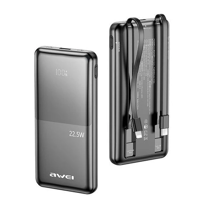 AWEI P76K powerbank 10000mAh 22.5W Digital Display black